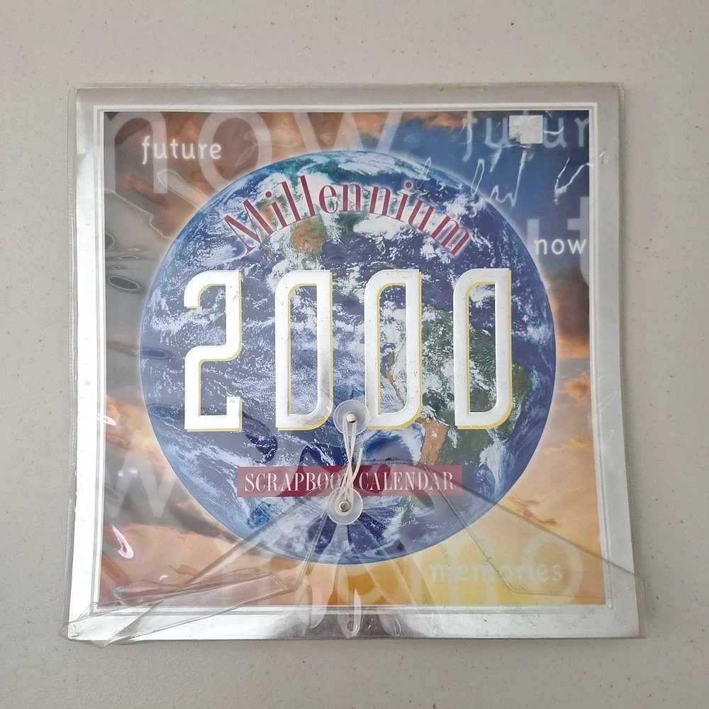 Vintage Y2K Millenium Year 2000 12 Month Scrapbook Wall Calendar 12